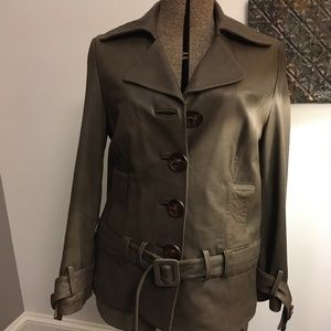 Emilie d leather pea coat